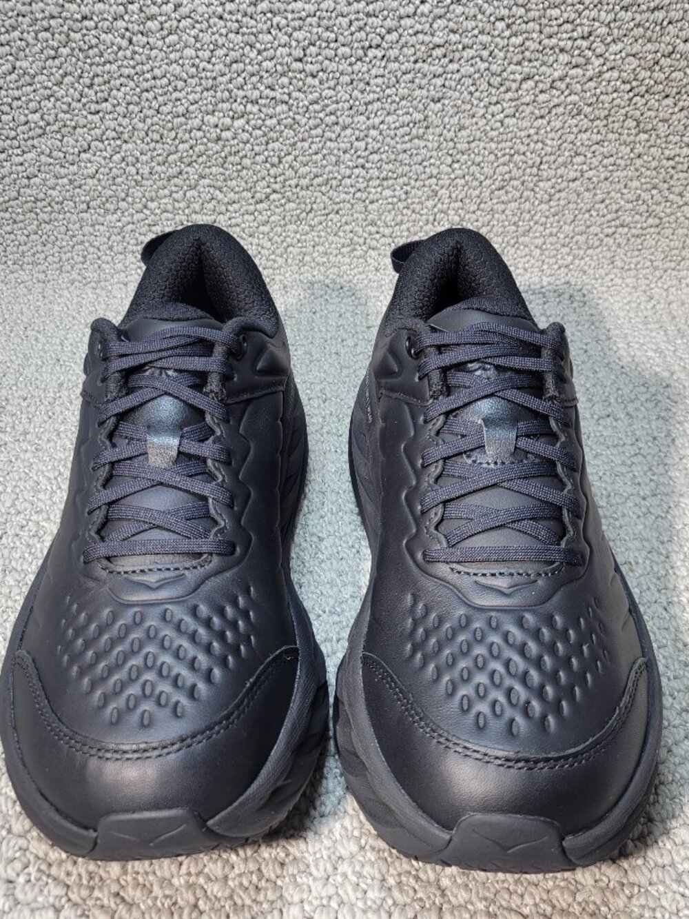 Hoka One One Bondi SR Wide Men's Size 9D Black Leather Slip Resistant Work Shoes